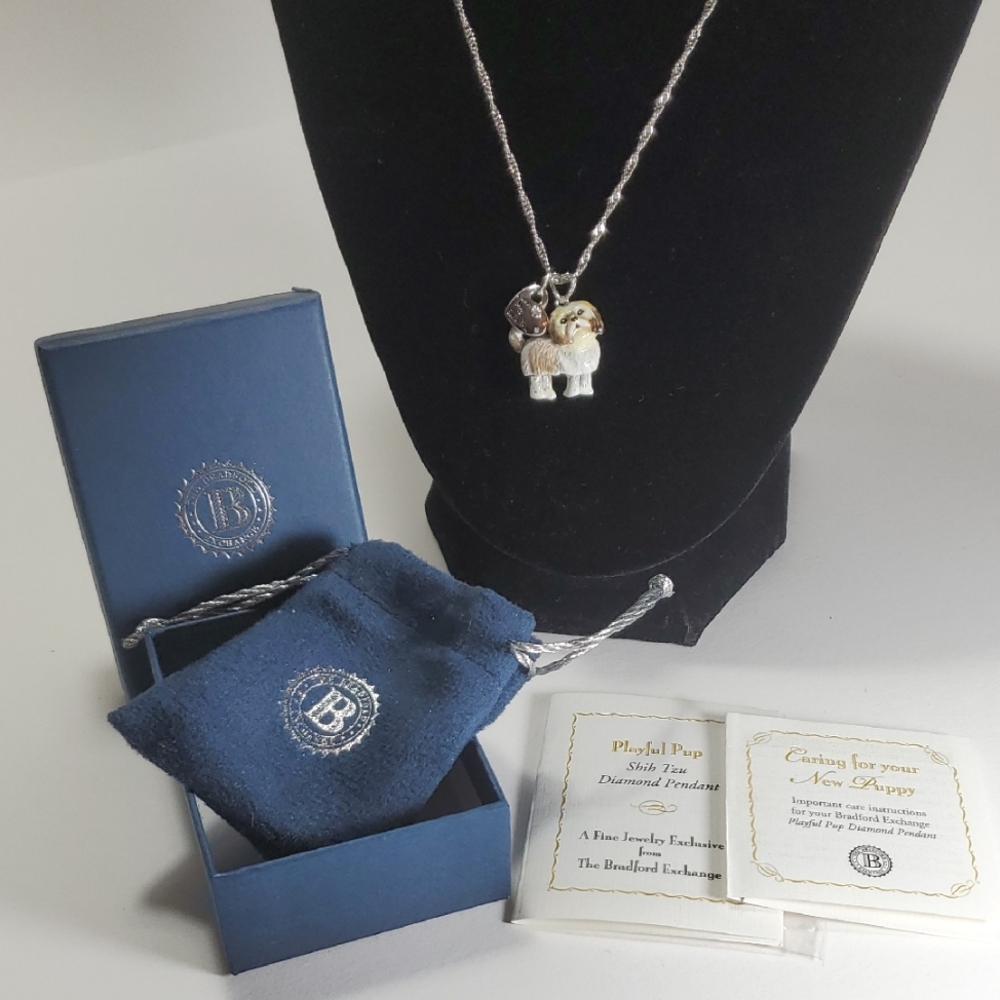 Bradford Exchange, "The Playful Pup" Shih Tzu Necklace